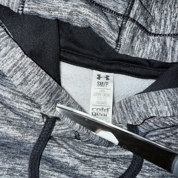 Under Armour Storm ColdGear Hoodie Loose Pullover Gray w/ Pink Women's SZ Small - Picture 5 of 9